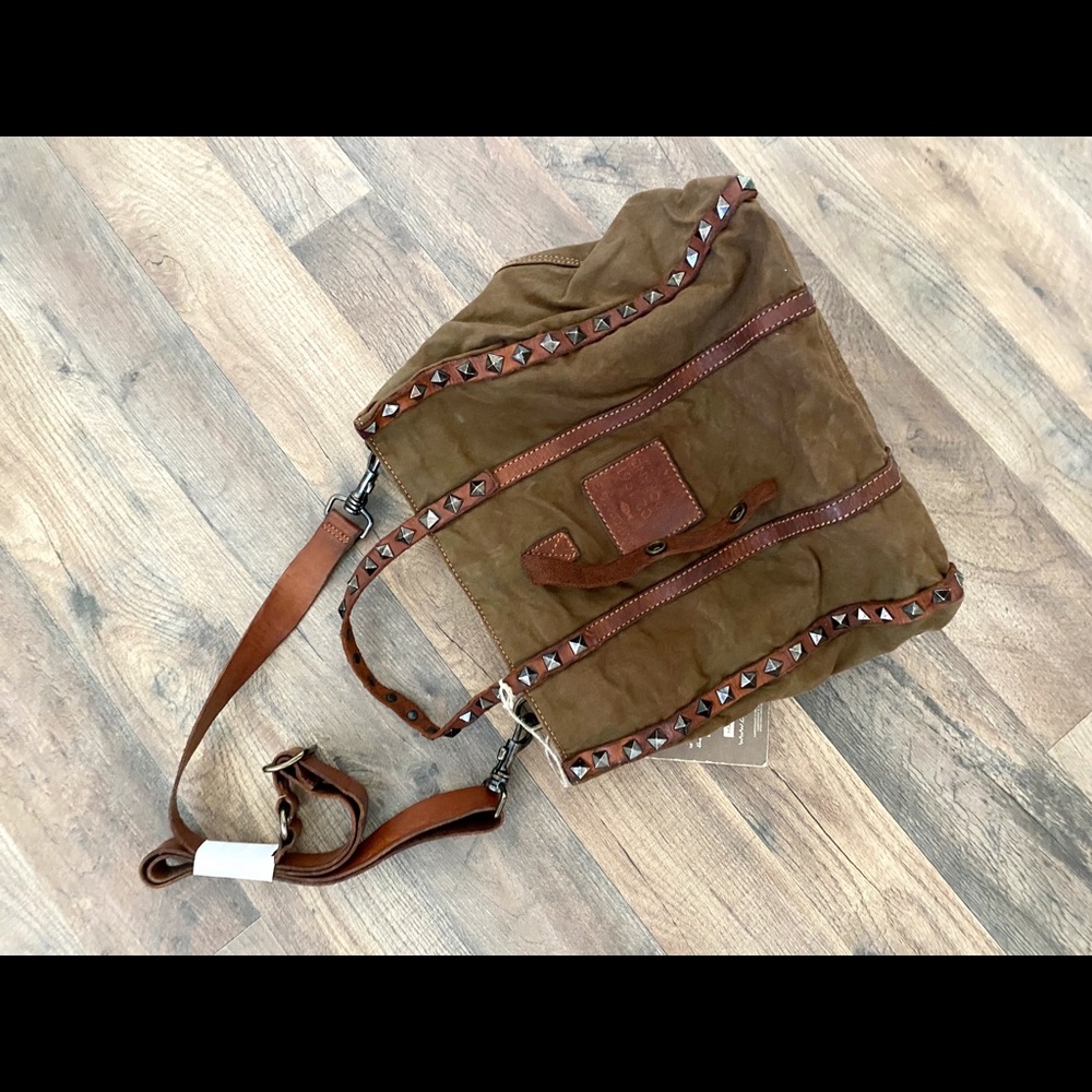 CAMPOMAGGI ITALIA studded canvas tote bag